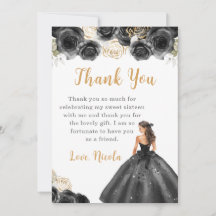 Princess i Black Dress Sweet sixteen Tack