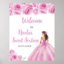 Princess i en Rosa Dress Sweet sixteen Welcome