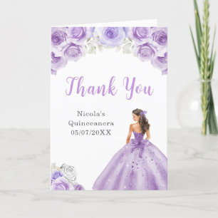 Princess i Lila Dress Quinceanera Tack Kort