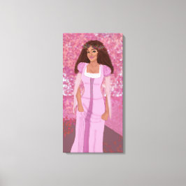 Princess i Rosa Forest | Fairytale | viskartad Canvastryck