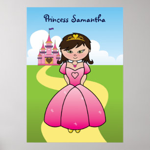 Princess i Rosa Kids Room Decor Poster