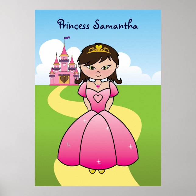Princess i Rosa Kids Room Decor Poster (Framsidan)