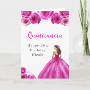 Princess i Shock rosa Dress Birthday Quinceanera Kort