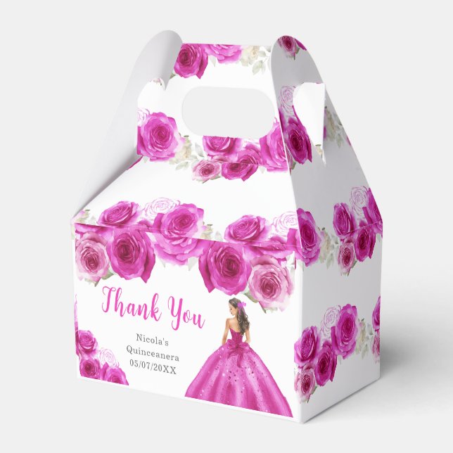 Princess i Shock rosa Dress Quinceanera Tack Presentaskar (Framsidan Sidan)