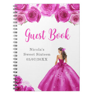 Princess i Shock rosa Dress Sweet 16 Guest Bok Anteckningsbok