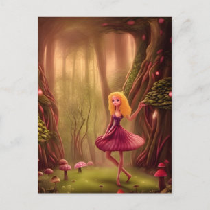 Princess in a Mushroom Forest Vykort