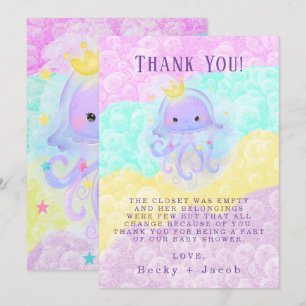 Princess Jellyfish Baby Shower Tack för ditt kort