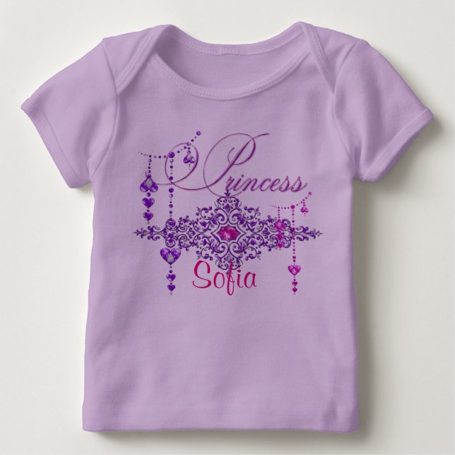 Princess Jewels Lavender Longtärmade Baby Tee (Framsida)