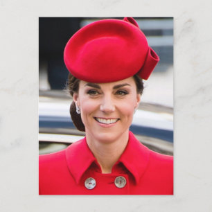 Princess Kate red stilized Vykort
