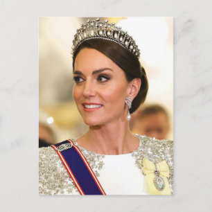 Princess Kate white stilized Vykort
