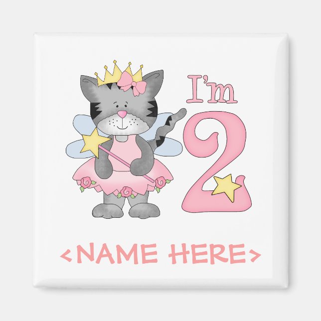 Princess Kattunge 2:a födelsedagen Magnet (Framsidan)