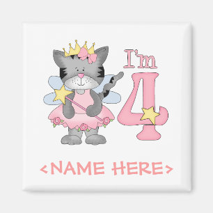 Princess Kattunge 4e födelsedagen Magnet