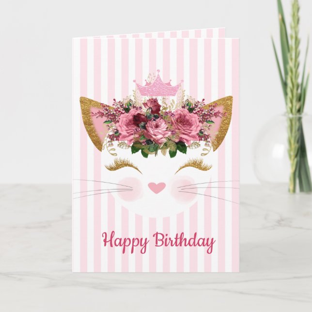 Princess Kattunge Birthday Card Kort (Framsida)