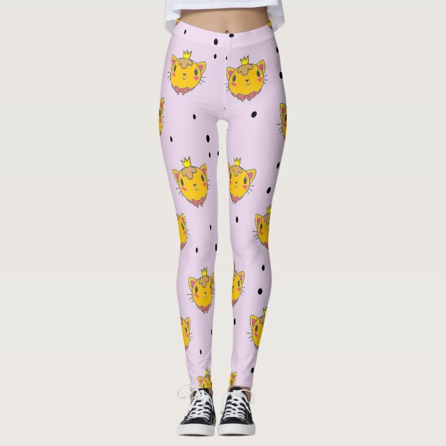 Princess kattunge på lila leggings (Framsida)