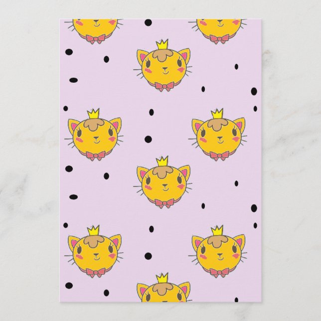 Princess kattunge på lila rådkort (Framsida)