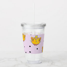 Princess kattunge på lila take away mugg