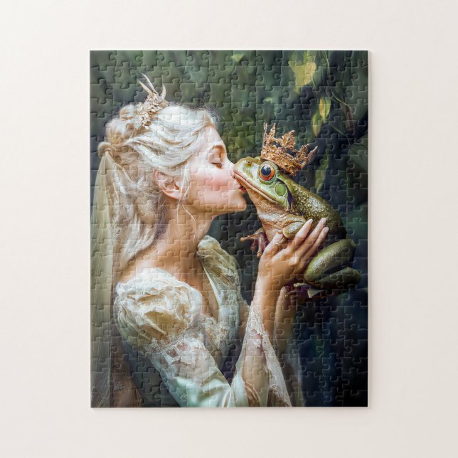Princess Kissing-prinsen av Frog Pussel (Vertikal)