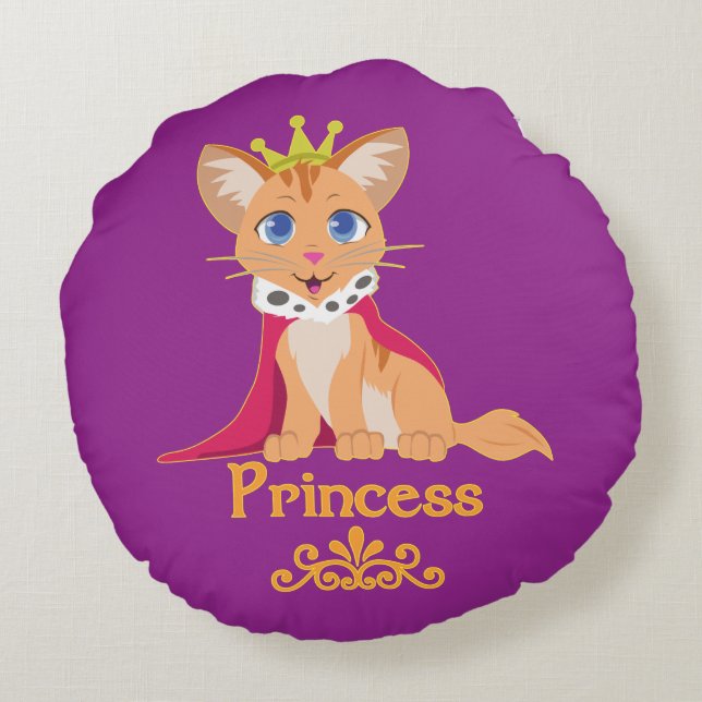 Princess Kitten Rund Kudde (Baksidan)