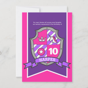 Princess knights Barn 10-årsdag inbjudan