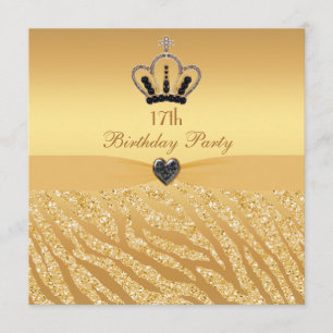 Princess Kröna & 17th födelsedag för Inbjudningar