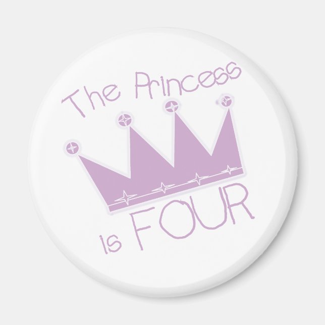 Princess Krona 4e födelsedagen Tshirts Magnet (Framsidan)