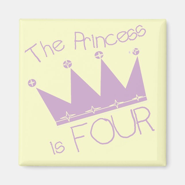 Princess Krona 4e födelsedagen Tshirts Magnet (Framsidan)