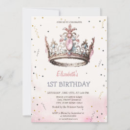 Princess Krona Fairytale Birthday Inbjudningar