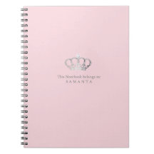 Princess krona ı rosa notebook