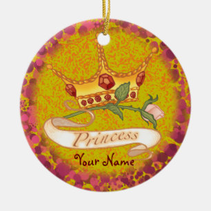 Princess Krona Julgransprydnad Keramik