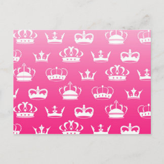 Princess krona mönster med rosa gradient vykort
