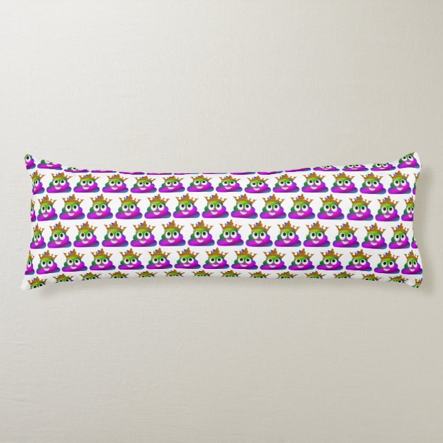 Princess Krona Rainbow Emoji Poop Kroppskudde (Framsidan)