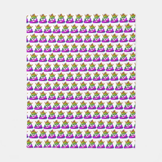 Princess Kröna Regnbåge Emoji Poop Fleecefilt (Framsidan)