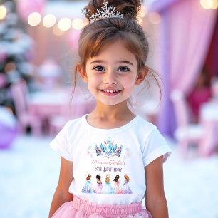 Princess Krona Rosa Blue Winter Girl Birthday T Shirt