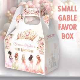 Princess Krona Rosa Guld Blommigt Girl Birthday Presentaskar