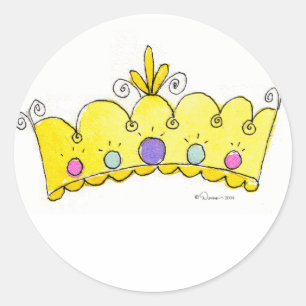 Princess Krona Stickers Runt Klistermärke