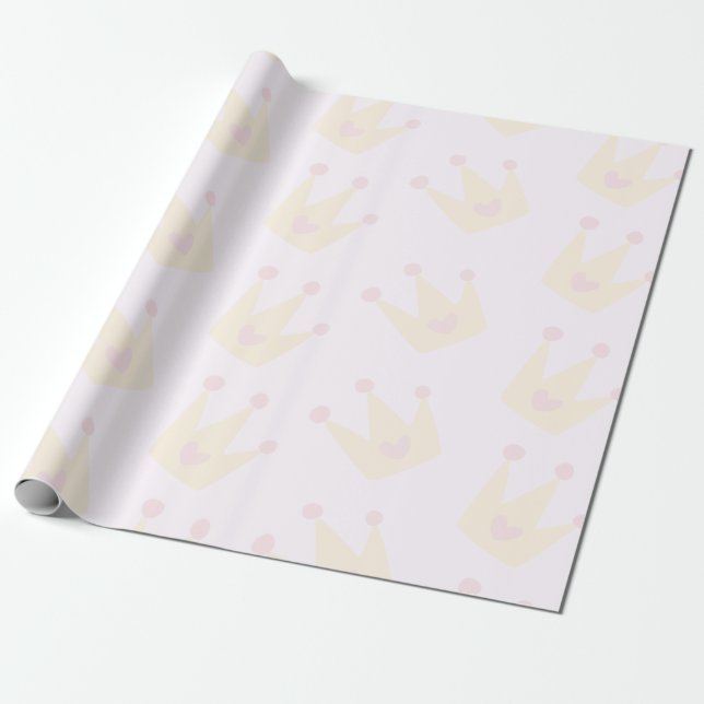 Princess Krona Struktur Wrapping Papper Presentpapper (Utrullad)