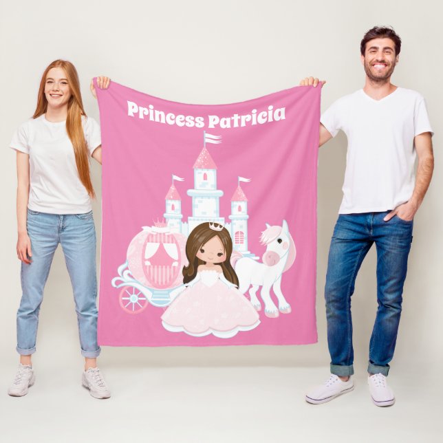 Princess lägg till namn flickors rumsdekaler fleecefilt (På plats)