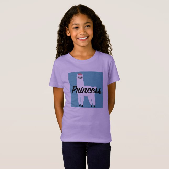 Princess Lama Design - Girls Bra Jersey T-Shirt (Hel framsida)