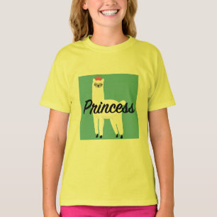 Princess Lama Design - Girls'Basic T-Shirt