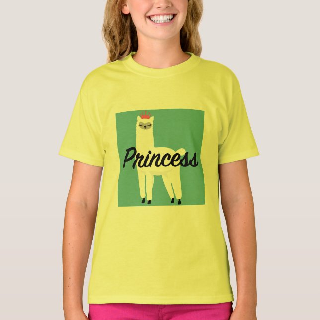 Princess Lama Design - Girls'Basic T-Shirt (Framsida)