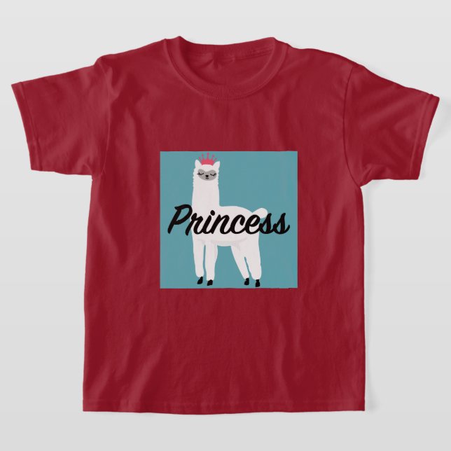 Princess Lama Design - Girls'Basic T-Shirt (Laydown)