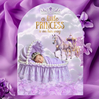 Princess Lila Baby Shower Horse Carriage Inbjudningar