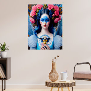 Princess med blå ludderklänning poster
