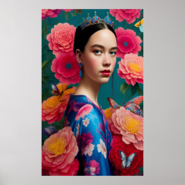 Princess med blå tiara poster