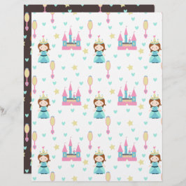 Princess med Castle och Spegel Scrapbook Papper