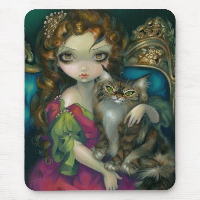 "Princess med en Maine Coonkatt" Mousepad Musmatta (Framsidan)