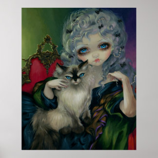 Princess med en Ragdoll Cat ART PRINT rococo Poster