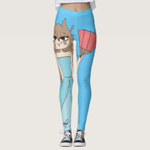 Princess med Fläkt Cute Teckning Leggings