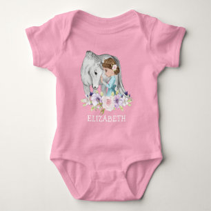 Princess med Horse Nyfödd bebis Bodykostym T Shirt