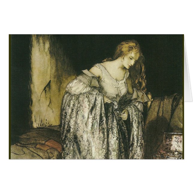 Princess med klänningen av Arthur Rackham Hälsningskort (Framsidan Horizontal)